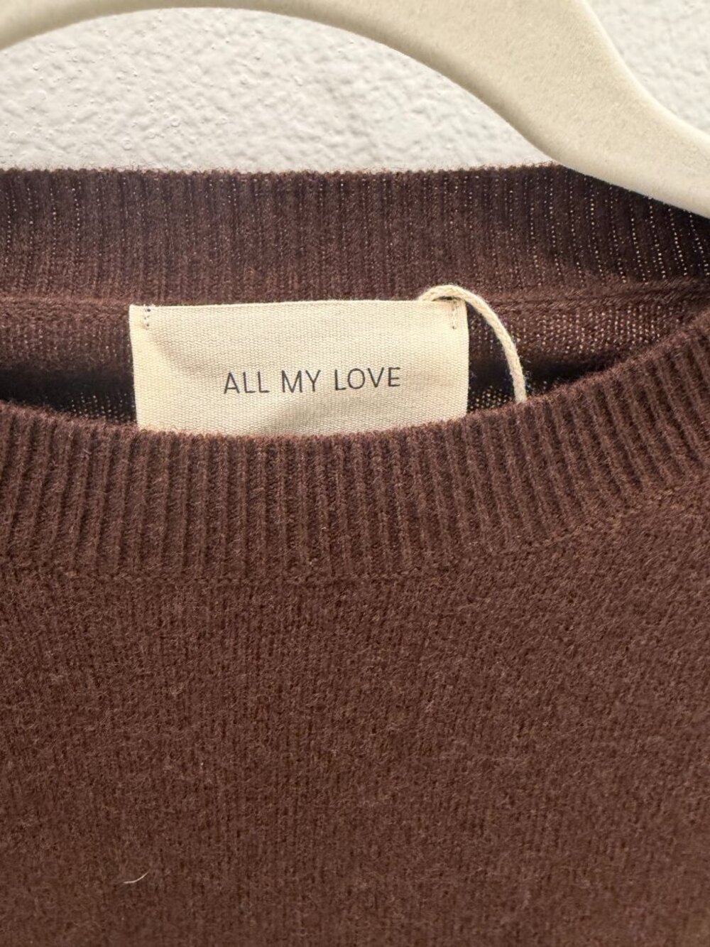 All My Love Ava Crop Knit Top Espresso Brown Size S - Picture 2 of 4